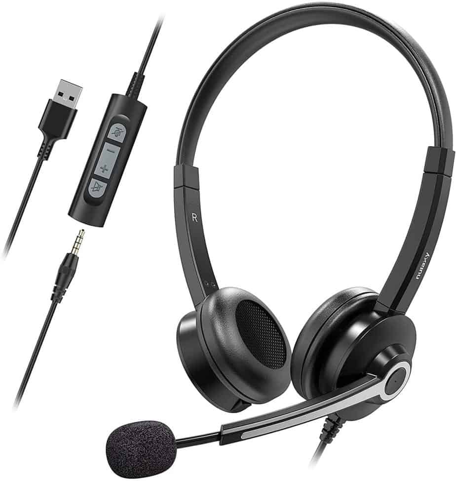 Nulaxy Computer Headset with Microphone best headset microphone for recording audio